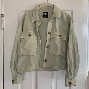 Zara Light Green Denim jacket